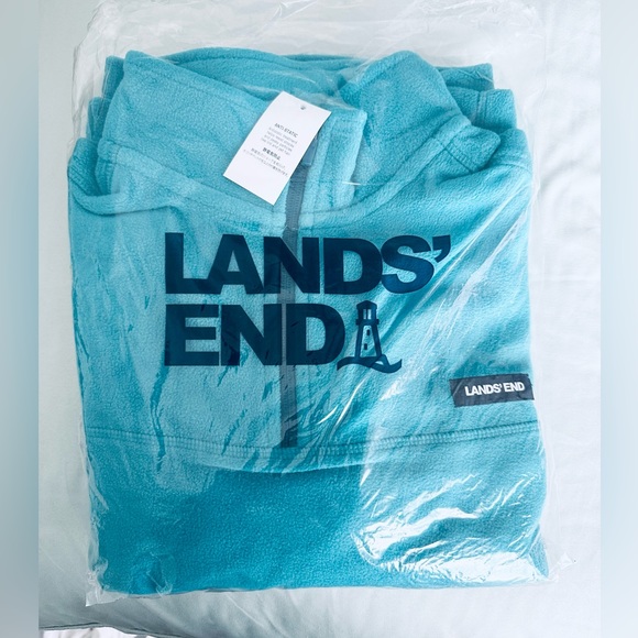NWT Lands’ End Spade Blue Fleece Quarter-Zip Pullover / Small - Picture 3 of 8